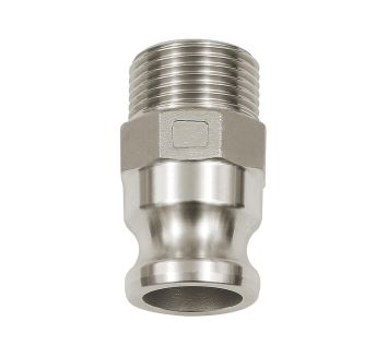 Kamlok quick-connect plug, Exterior thread, F type, Alu, R 1