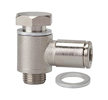 Push-in L-fitting »metallica«, rotating,G1/8 o., for hose ext. Ø6