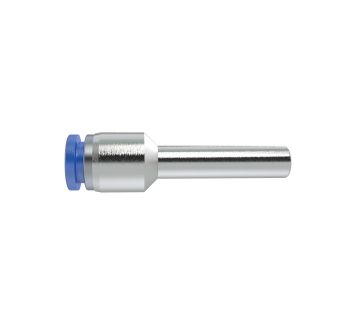 Str. push-in connector, hose Ø4, plug nip. 6, »Blue Series« mini