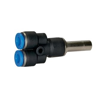 Push-in Y-connector, Plug nipple 4 »Blue Series« mini, hose Ø 4