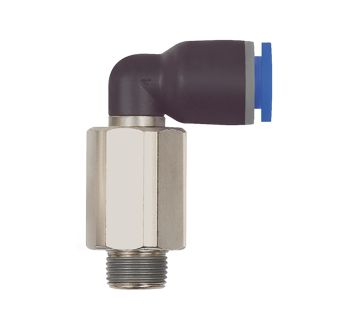 Push-in L-fitting »Blue Series« long, rotating, R 1/2 o.