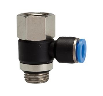 Push-in L-fitting »Blue Series«, rotating, M5 i./o.