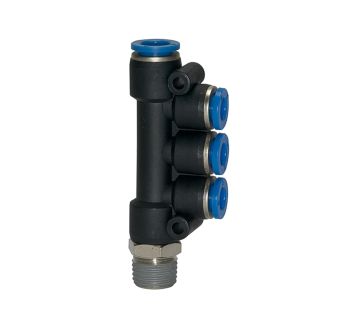 T-multi-distributor »Blue Series«, rotating, R 1/4 o.