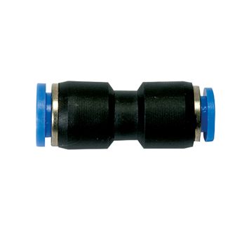 Straight push-in connector »Blue Series«, red., hose ext. Ø 10/6