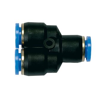 Push-in Y-connector »Blue Series«, for hose exterior Ø 6 mm