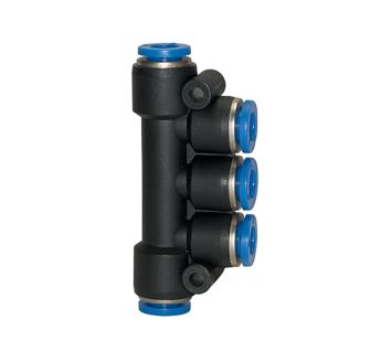 T multi-distributor, Plug connector »Blue Series« hose ext. Ø 5x4