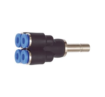 Multi-distributor, Plug nipple 6 mm »Blue Series« 4-fold