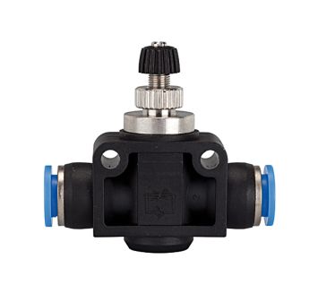 Throttle check valve »Blue Series«, Plug connector, hose ext. Ø 6