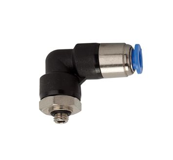 Push-in L-fitting »Blue Series«, Self-locking, M5 o.