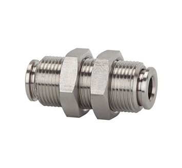 Gerade Schott-Steckverbindung, M12x1,0, Edelstahl 1.4404