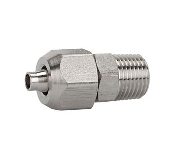 Straight screw-in fitting, R 1/4, for hose 10/8, Stainless steel
