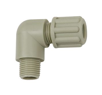 Angled screw-in fitting, G 1/4 o., for hose 4/6 mm, PP