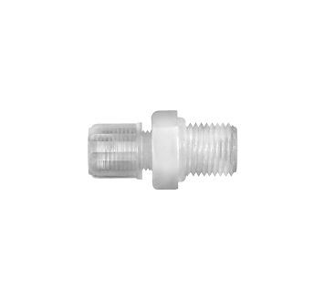 Straight screw-in fitting, G 1/6 o., for hose 4/8 mm, AF 17, PFA
