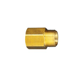 Reducing nipple, Long design, G 1/8 e., G 1/8 i., AF 14, Brass