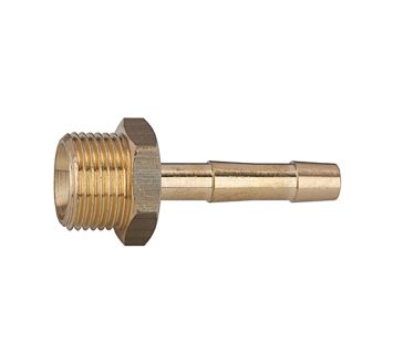 Screw-in hose connector, G 1/4, for hose I.D. 9 mm, AF 17, Brass