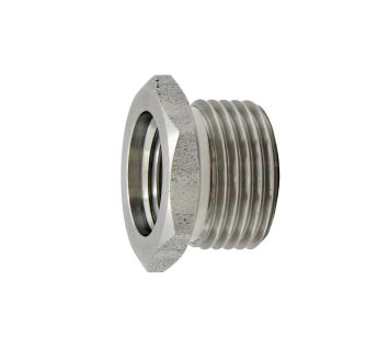 Reducing nipple short, G 1/2 o., G 1/8 i., AF 24, Stainless steel