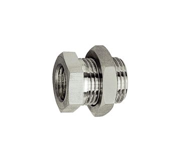 Bulkhead fitting, G 1/4 o., G 1/8 i., Stainless steel 1.4571