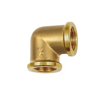 Angled piece, 90°, interior / interior, G 1 1/2, Bright brass