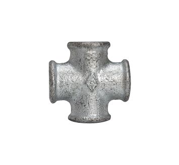 Cross-piece 180, 4 x IT, Rp 3, black malleable cast iron