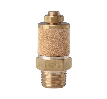 Silencer, Sintered bronze/brass, Exhaust adjustable, R 3/8, AF 22