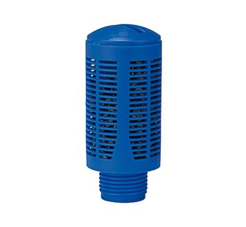 Plastic silencer with granulate filling, G 3/4