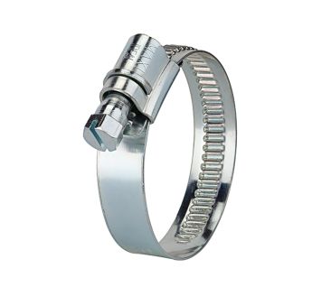 Worm thread hose clamp, Steel bright galvanised (W1)