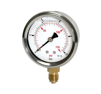 Glycerine pressure gauge »pressure line« G 1/2, 0-16 bar/230 psi