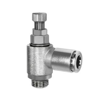 Throttle check valve, discharge, G 1/4, plug-in connector 10