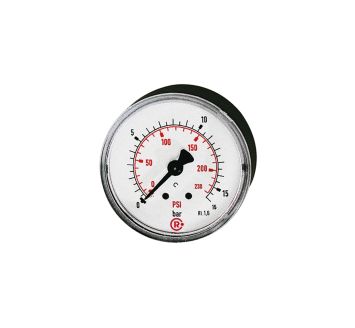 Standard pressure gauge, rear centric, G 1/4, 0 - 10 bar/145 psi