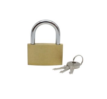 Padlock, brass, 25 mm, band Ø 3.5 mm, incl. 3 keys