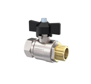 Ball valve standard type, IT/ET, nickel-plated brass, G 1/2