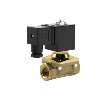 2/2 solenoid valve, NC, G 3/8, PN 0-12, FPM, comb. op., 24V AC