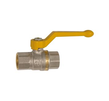 Ball valve EN 331 DVGW, nickel-plated brass, Hand lever, Rp 1/4