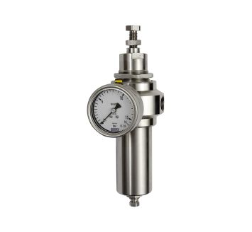 Stainless steel filter regulator, 1.4401, G 1/4, 1.7 - 17.5 bar