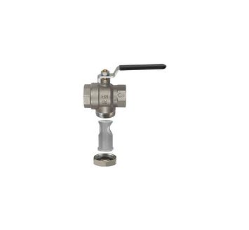 Ball valve with integrated strainer, nickel-plated brass, G 1