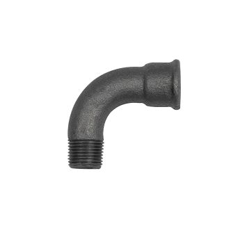 Elbow 1, 90° long Rp 1/4 IT,R 1/4 ET black malleable iron fitting