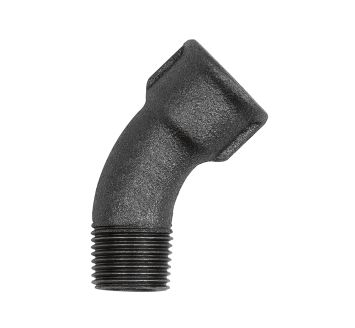 Elbow 40 45°, Rp 1/2 IT,R 1/2 ET black malleable iron fitting