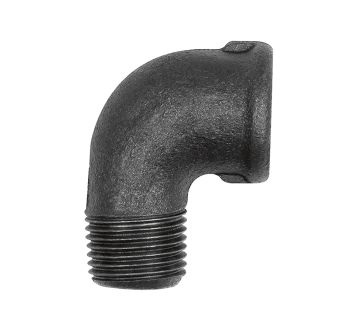 Bracket 92, 90° Rp 1/2 IT, R 1/2 ET, black malleable iron fitting