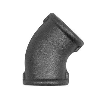 Bracket 120, 45° Rp 1/2 IT,Rp 1/2 IT black malleable iron fitting