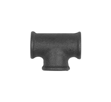 T-piece 130, 3 x Rp 3/8 IT, black malleable iron fitting