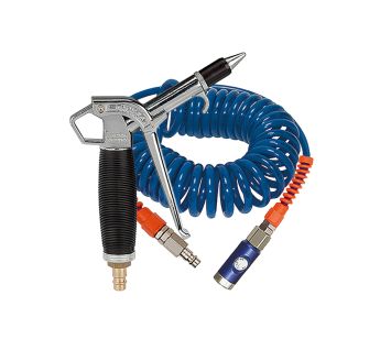 Spiral hose - blow gun kit Typhoon, PU-hose-Ø 9.5x6.3, max. 6 m