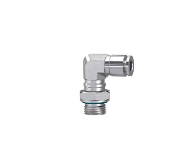 Push-in L-fitting, rotating, G 1/4 o., for hose exterior Ø 4 mm