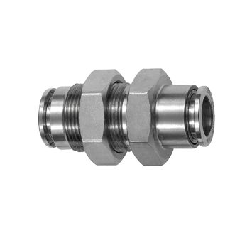 Straight push-in bulkhead connector, M16x1.0, Stainless steel