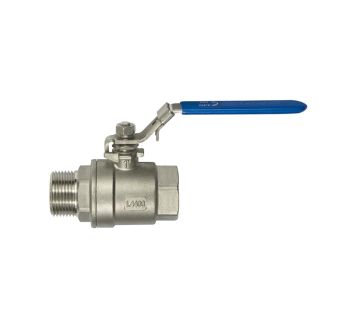 Stainless steel ball valve, 2-piece, IT/ET thread, G 3/8, DN 10