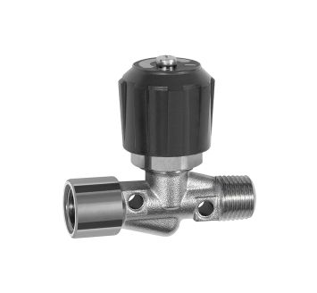 Needle valve, Nickel-plated brass, IT/ET, Rp/R 1/2, DN 8