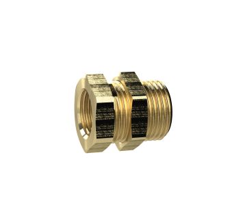 Bulkhead fitting, M16x1.5 o., G 1/8 i., AF1 17, AF2 22, Brass