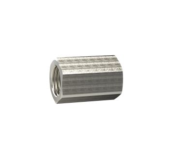 Bushing with exterior hexagonal, G 2, AF 70, nickel-plated brass