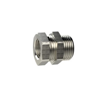 Bulkhead fitting, M54x2 o., G 1 1/2 i., nickel-plated brass