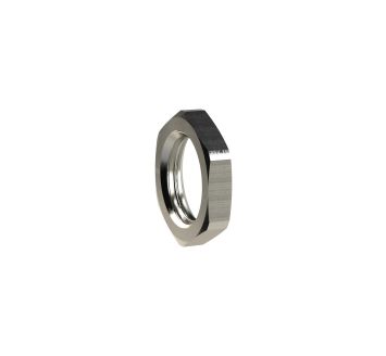 Hexagonal counter nut, G 1 1/2, AF 58, nickel-plated brass