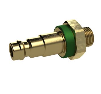 Captive nipple I.D. 5, bright brass, G 1/4 ET, green